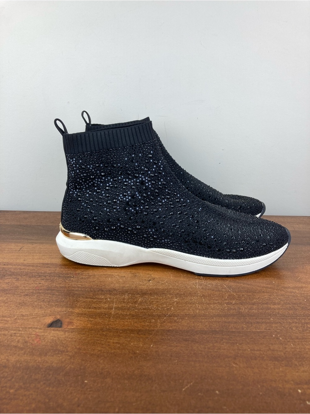 Carvela Jibberish Bling High-Top Woven Sequin Sneakers Black Size 40.5 Women 10. - Picture 2 of 11